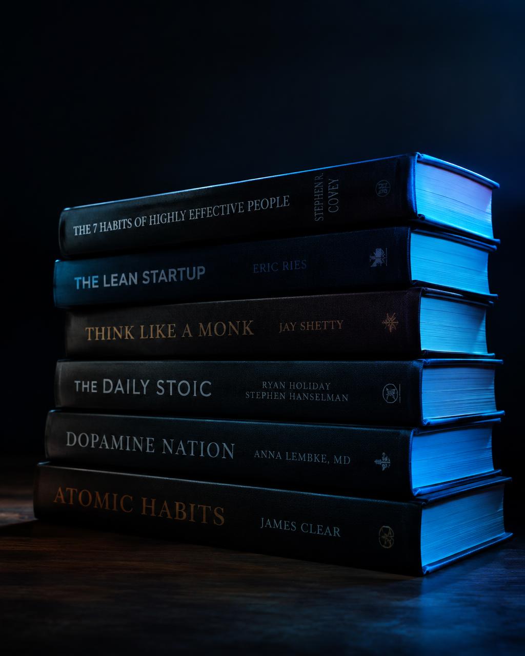 Stack of hardcover books